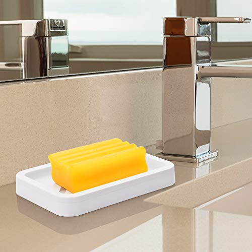 OstWony 2PCS Draining Soap Dishes with Water Tray - Kitchen & Bathroom