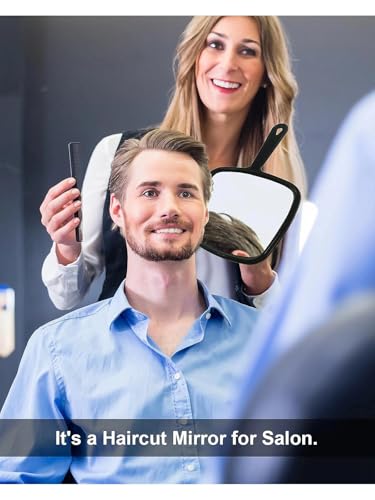 PROTECLE Hand Mirror 10.3" L x 7.4" W - Lightweight Barber Mirror