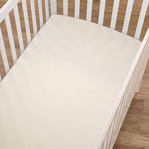 Fitted Crib Sheets 2-Pack, 100% Cotton Jersey, Cream