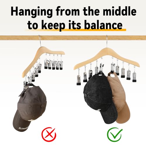 Snuvid Wooden Legging Organizer - 2 Pack Hanging Closet Hangers with 20 Clips