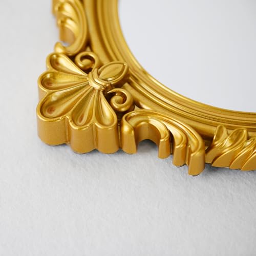LuHeToz Gold Oval Makeup Mirror - 11 x 7.1 Inches Vintage Vanity Mirror