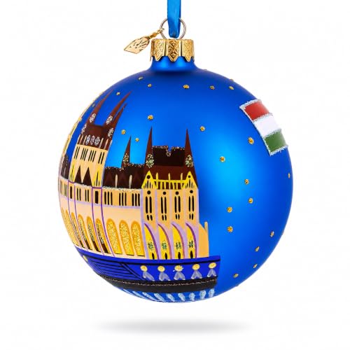 Hungary Budapest Parliament Glass Ball Christmas Ornament 4 Inches - Hand-Painted Europe Craft