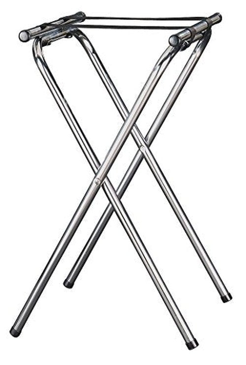 American Metalcraft CTS31 Tall, Deluxe. Tray Stand with Nylon Straps - 31-Inch - Durable, Tubular, Steel Frame - For Restaurants, Hotels and Catering Services, Chrome