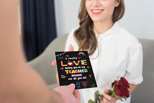 Teacher Valentine's Day Card with Red Envelope - Thank You Greeting Card