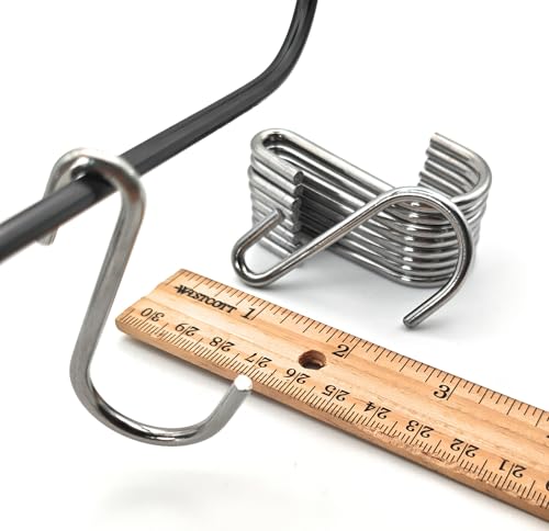 2.4 Inch Stainless Steel S Hooks for Wire Shelving - 10 Pack