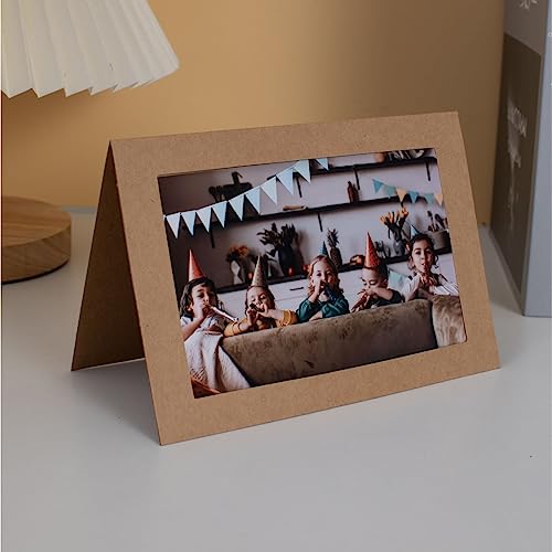Kraft Photo Frame Cards with Envelopes 4x6 Set for Gifts & DIY - 200 pcs