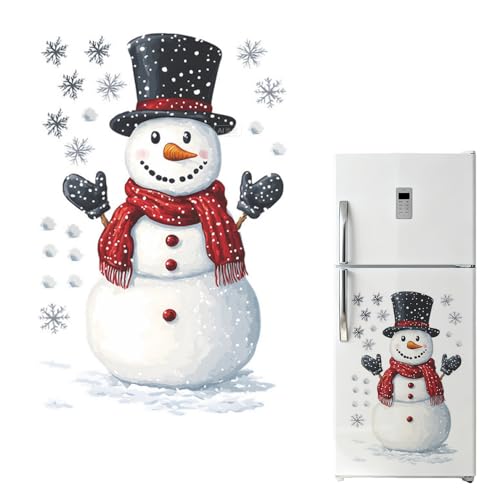 Christmas Refrigerator Decal Stickers Snowflake Snowman Door Clings Holiday Decor