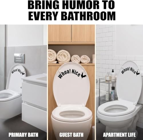 Funny Toilet Seat Decal Waterproof Vinyl Quote Sticker for Bathroom Decor