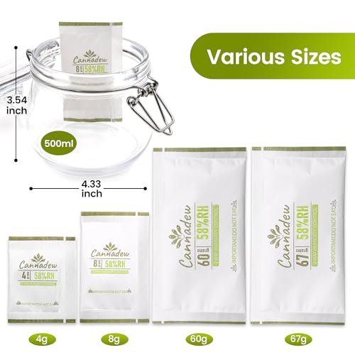 Cannadew 58% RH Humidity Control Packs, 4g Two-Way Humidity Absorber, 15 Pack
