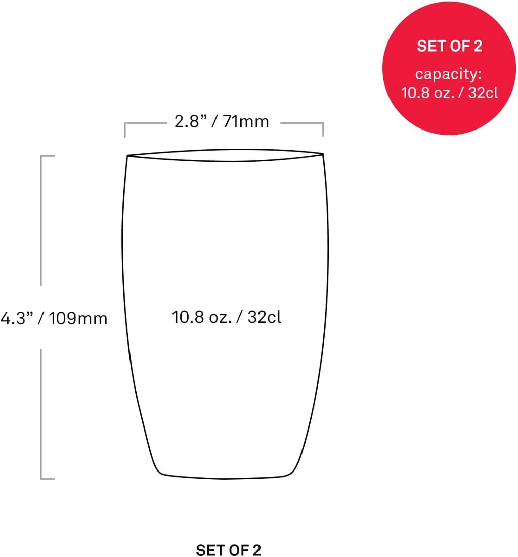 Zafferano Perle Glass Tumbler Transparent 11oz (Set of 2)