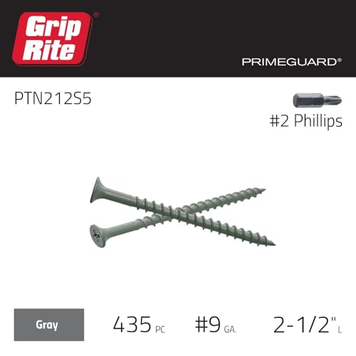 Grip-Rite Polymer Coated #8 x 2-1/2" Coarse Thread Deck Screw - 5lb Box