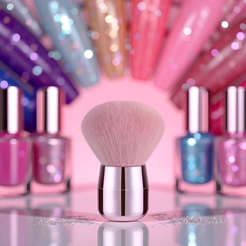 Pink Nail Dust Brush Soft Bristles for Acrylic Nails and Makeup