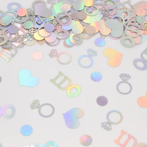 I DO Engagement Confetti - 160 PCS Iridescent Wedding Decorations