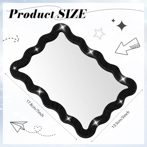 Gerrii Magnetic Locker Mirror for Girls - 5"x7" Rhinestone Makeup Mirror
