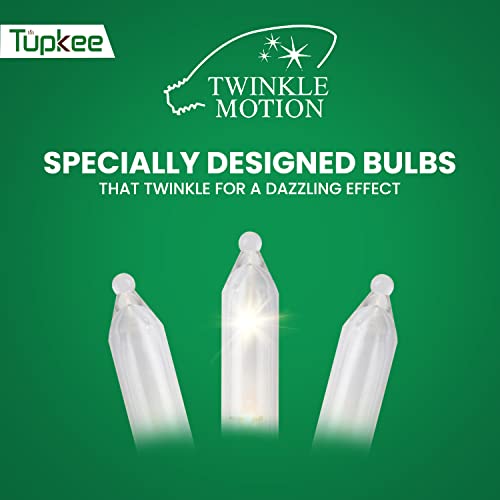LED Twinkle String Lights for Christmas Tree 100 Warm-White Bulbs - 16 of 100 Twinkle/White Wire
