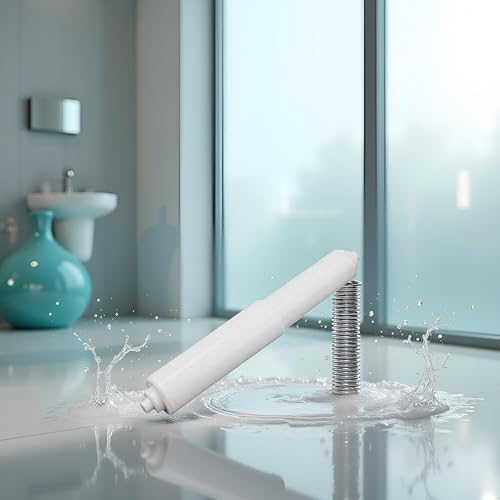 Labriciyon White Plastic Toilet Paper Roller Spring Loaded Replacement Spindle