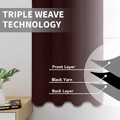 Easy-Going Blackout Curtains 52x84 in, Wine - Noise Reducing Drapes