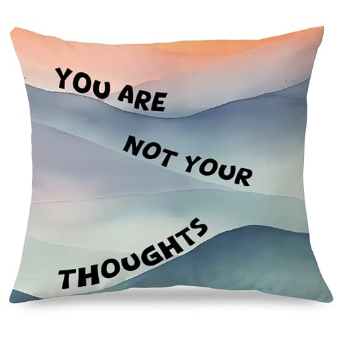 Mental Health Throw Pillow Cover Inspirational Mindfulness 18x18 Flannel