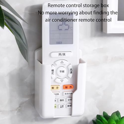 2-Pack Adhesive Remote Control Holder - Wall-Mounted Mini Storage
