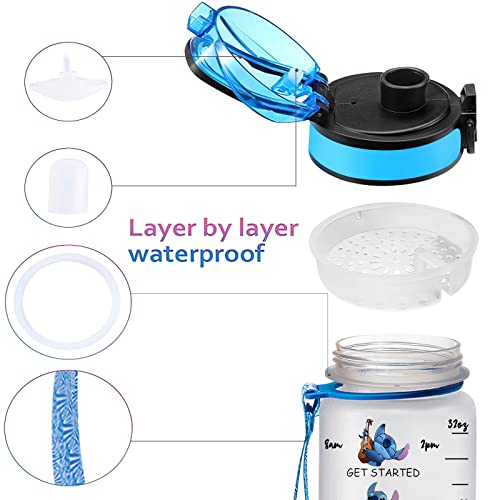 34HD Blue Replacement Lid and White Filter 32OZ Water Bottle, Leakproof with Silicone Sealing Ring, Lids Covers for 3.54in Diameter Water Bottle Christmas Gift