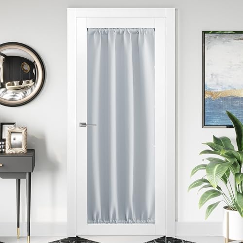 NICETOWN Thermal Insulated French Door Curtain 36" x 72" Greyish White