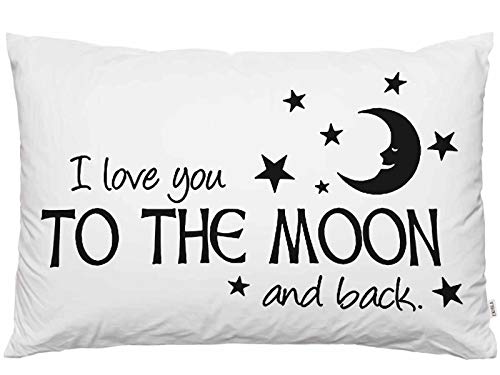 EKOBLA Decorative Throw Pillow Cover 20x30 Inch - I Love You to The Moon and Back