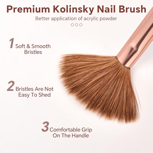 Siyuwuro Kolinsky Acrylic Nail Brush Size 14 Oval Nail Art Brush