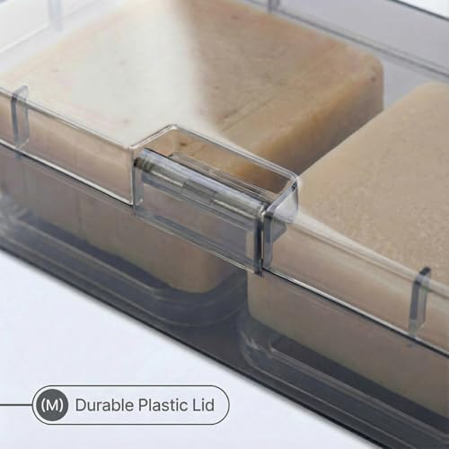 Extra-Large Shower Bar Holder with Lid & Drain Layer - Fits 2 Bars