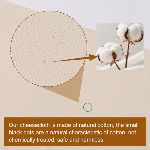 FUMILE 15-Pack Reusable Organic Cotton Cheesecloth, 20x20 Inch Straining Cloth
