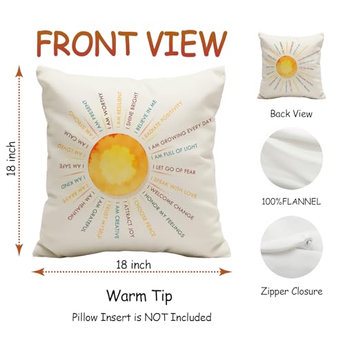 Sunshine1 Colorful Mental Health Throw Pillow Cover - 18x18 Inches