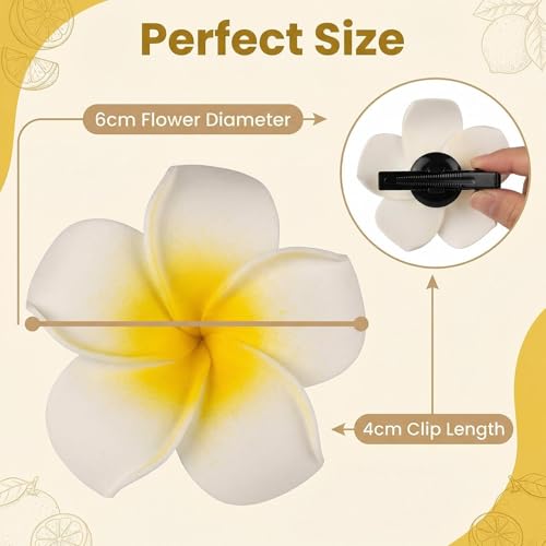 VASANA 12Pcs Plumeria Flower Hair Clips Boho EVA Hairpins