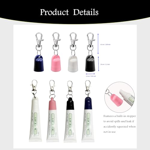 Tonsamvo 4-Pack Keychain Lip Balm Caps for Mario Badescu 0.35oz