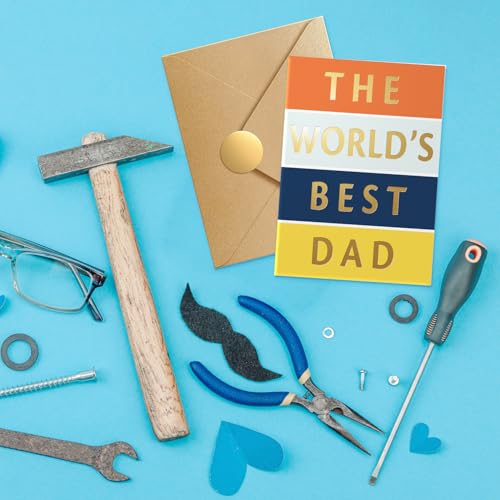 Premium Father's Day Card 5x7 with Gold Foil & Envelope