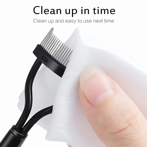 Corconess 2-Piece Metal Eyelash Comb and Separator Tool with Protective Cap