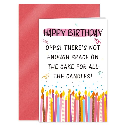 Funny Birthday Card with Shimmer Paper & Envelope - 8x5.3in