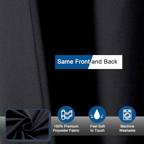 OVZME Black Fabric Shower Curtain Set, 72x72, Water Repellent