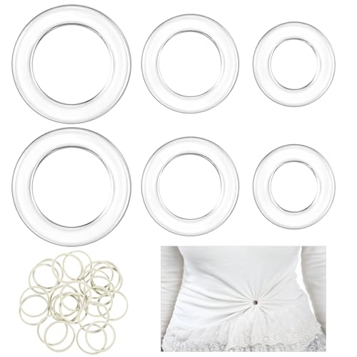 Invisible Cinch Clips for Clothing - 6 Rings with 20 Rubber Bands