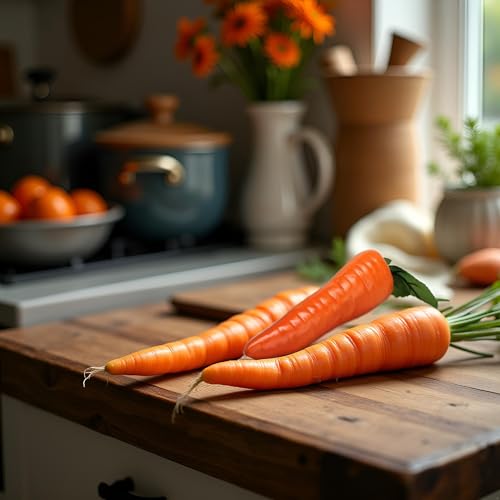 Realistic Orange Artificial Carrot - Durable Plastic Home Decor