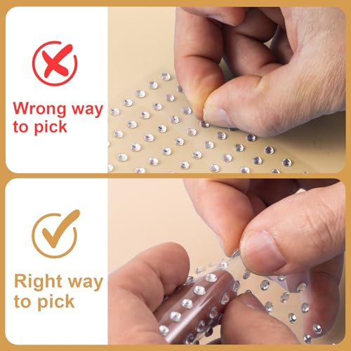 Face Gems Stickers 900pcs Self-Adhesive Silver Rhinestones