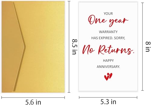 Funny 1st Anniversary Card for Husband or Wife - Hilarious Greeting
