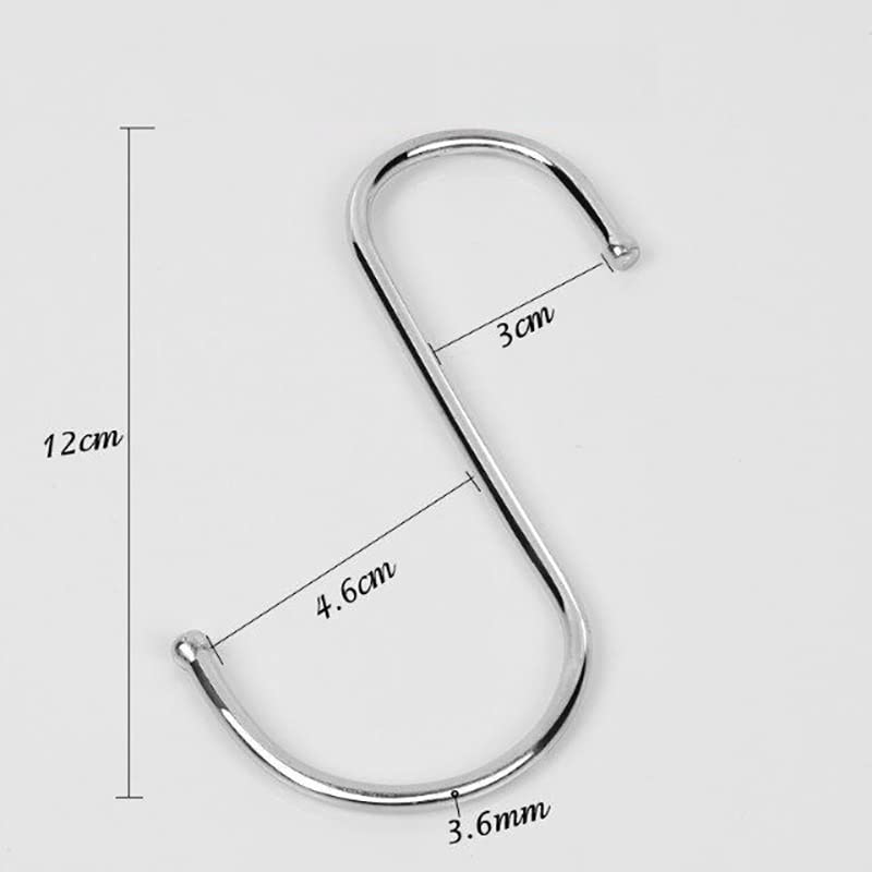 6 Pack Heavy Duty Stainless Steel S Hooks - 200lbs Capacity