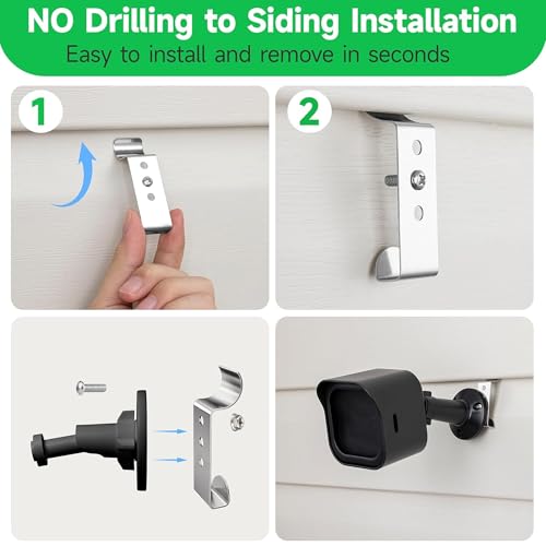 Cozcty Heavy Duty Vinyl Siding Hooks - 12 Pack Adjustable Clips for Outdoor Cameras & Décor