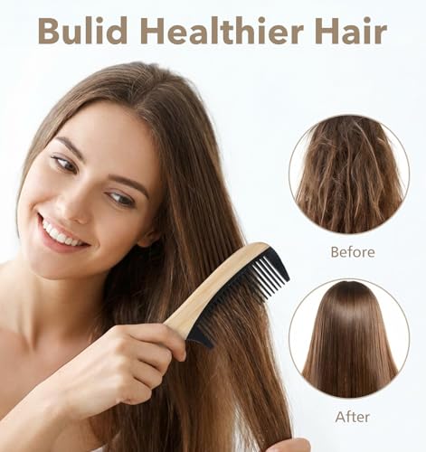 Wooden Wide Tooth Comb - Eco-Friendly Anti-Static Bamboo Hair Comb