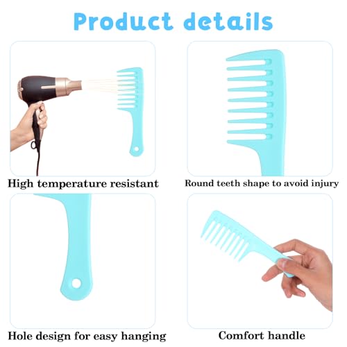Styquenzer Mini Wide Tooth Hair Comb Set, 2 Pack Travel Detangling Brush