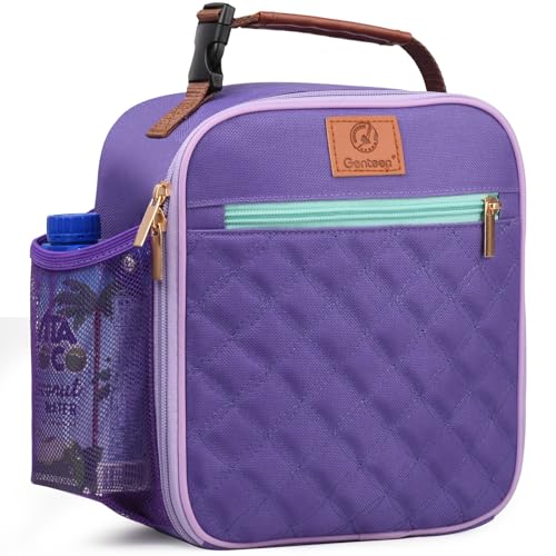 Genteen Insulated Kids Lunch Box with Bottle Holder - Purple