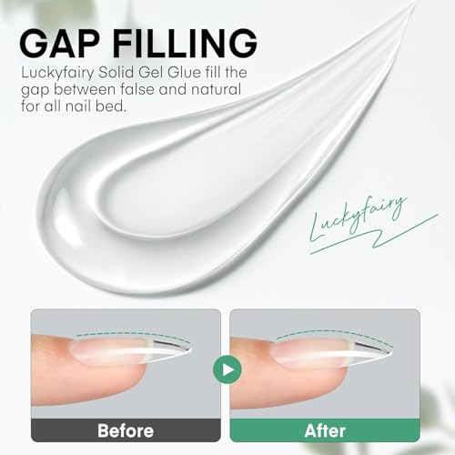 Luckyfairy 40ml Solid Gel Nail Glue for Press On Acrylic Nails