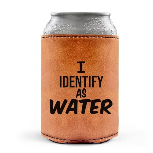 Engraved Leather Can Cooler for Men - Funny Birthday Gift