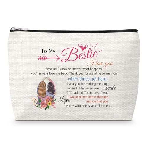 Sfodiary Bestie Makeup Bag - Friendship Birthday & Graduation Gift for Women