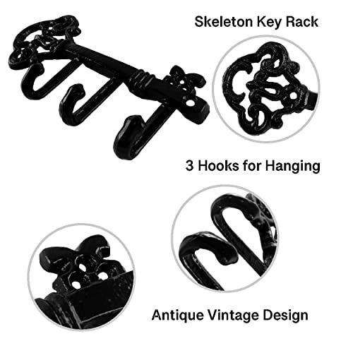 Antique Skeleton Key Wall Holder with 5 Hooks