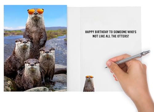 Funny Otter Birthday Card for Adults | 5"x7" Premium Quality